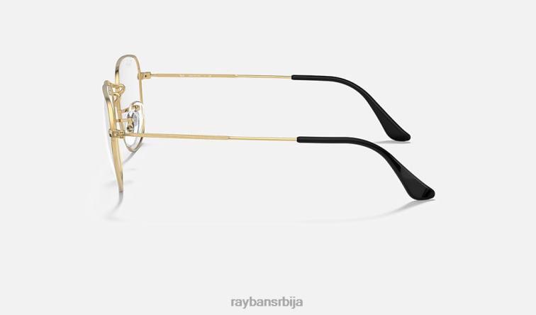 Ray-Ban искрена оптика P0HP1835 наочаре углачано црно на злату мушкарци