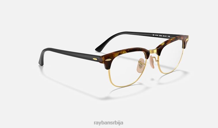 Ray-Ban цлубмастер флецк оптицс P0HP1860 наочаре углачана браон хавана мушкарци