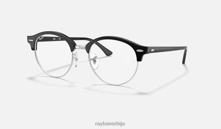 Ray-Ban цлуброунд оптицс P0HP1871 наочаре углачана црна мушкарци