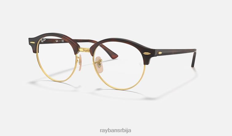 Ray-Ban цлуброунд оптицс P0HP1872 наочаре углачана црвена хавана мушкарци