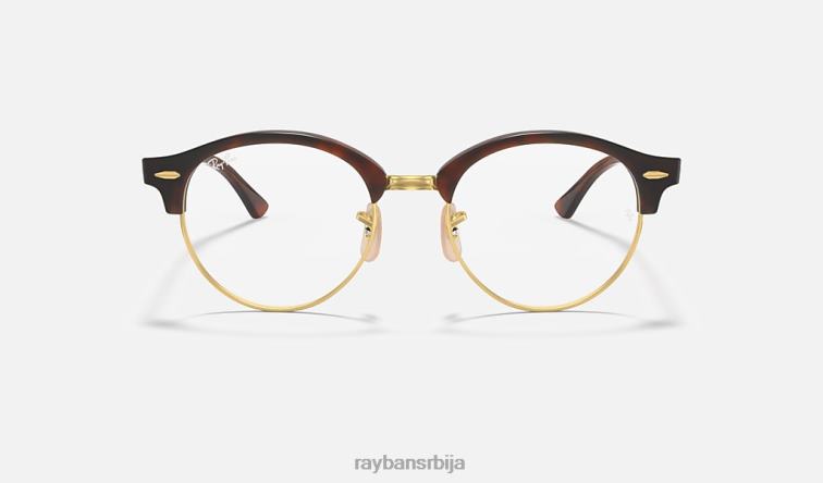 Ray-Ban цлуброунд оптицс P0HP1872 наочаре углачана црвена хавана мушкарци