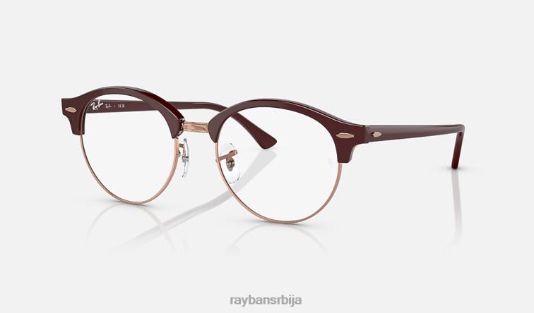 Ray-Ban цлуброунд оптицс P0HP1875 наочаре углачан бордо мушкарци