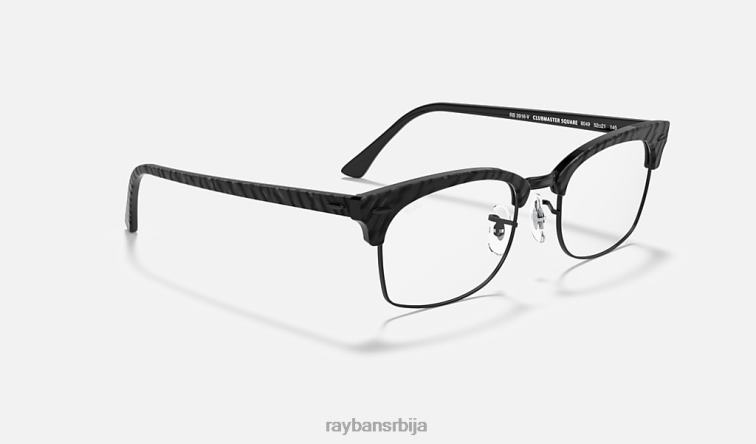 Ray-Ban цлубмастер квадратна оптика P0HP1890 наочаре углачана црна мушкарци