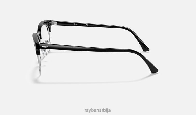 Ray-Ban цлубмастер квадратна оптика P0HP1891 наочаре углачана црна мушкарци