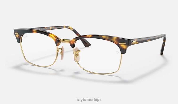 Ray-Ban цлубмастер квадратна оптика P0HP1895 наочаре углачана жута хавана мушкарци
