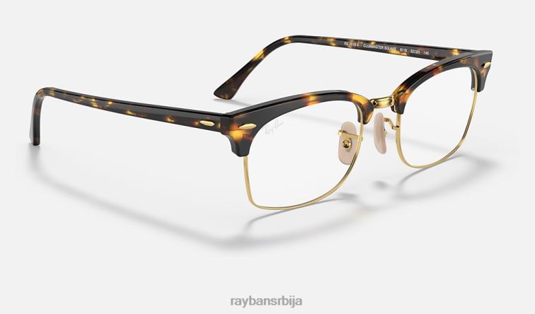 Ray-Ban цлубмастер квадратна оптика P0HP1895 наочаре углачана жута хавана мушкарци