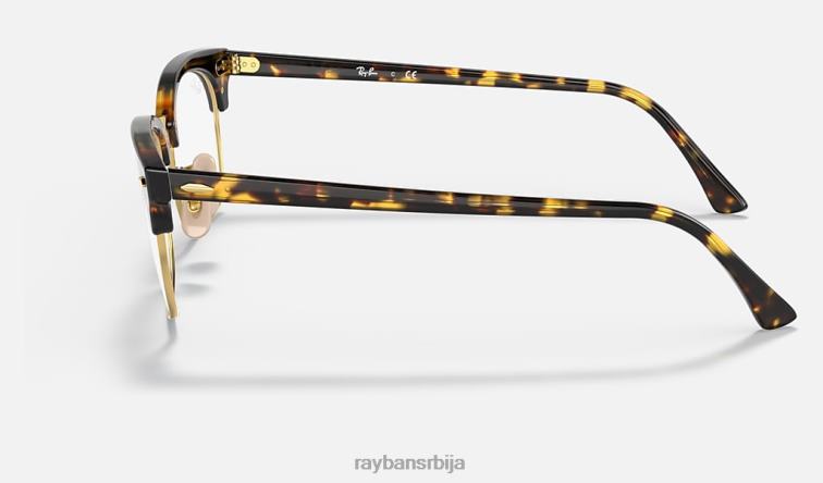 Ray-Ban цлубмастер квадратна оптика P0HP1895 наочаре углачана жута хавана мушкарци