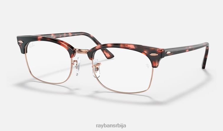 Ray-Ban цлубмастер квадратна оптика P0HP1896 наочаре углачана ружичаста хавана мушкарци