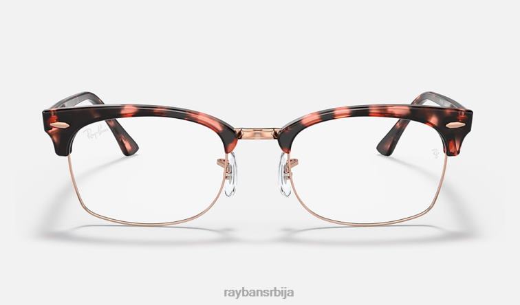 Ray-Ban цлубмастер квадратна оптика P0HP1896 наочаре углачана ружичаста хавана мушкарци