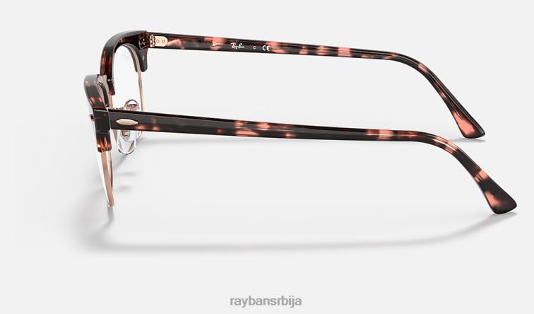 Ray-Ban цлубмастер квадратна оптика P0HP1896 наочаре углачана ружичаста хавана мушкарци