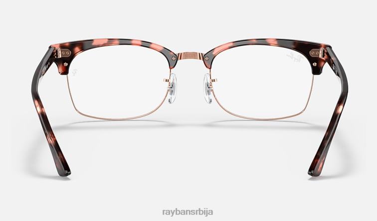 Ray-Ban цлубмастер квадратна оптика P0HP1896 наочаре углачана ружичаста хавана мушкарци