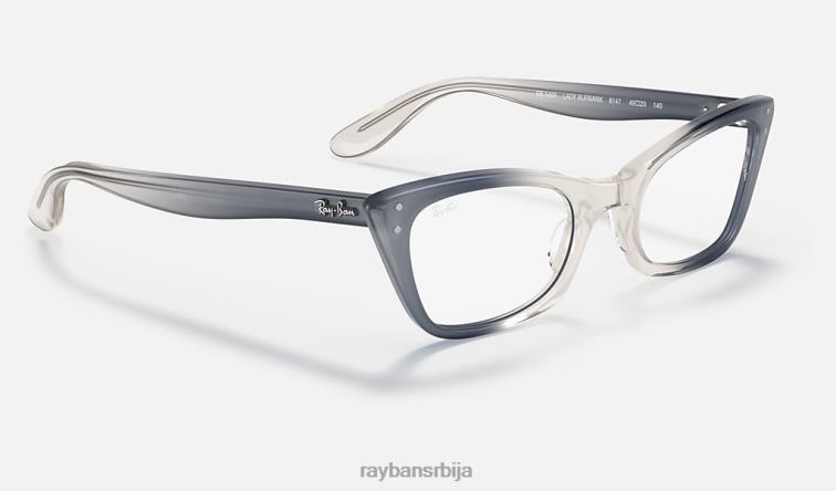 Ray-Ban лејди бербанк оптика P0HP1950 наочаре углачано провидно плаво мушкарци