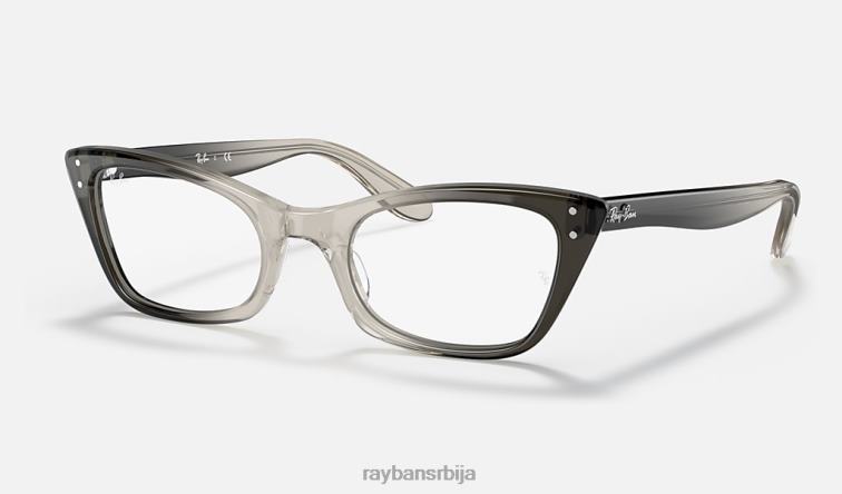Ray-Ban лејди бербанк оптика P0HP1952 наочаре углачана провидно сива мушкарци