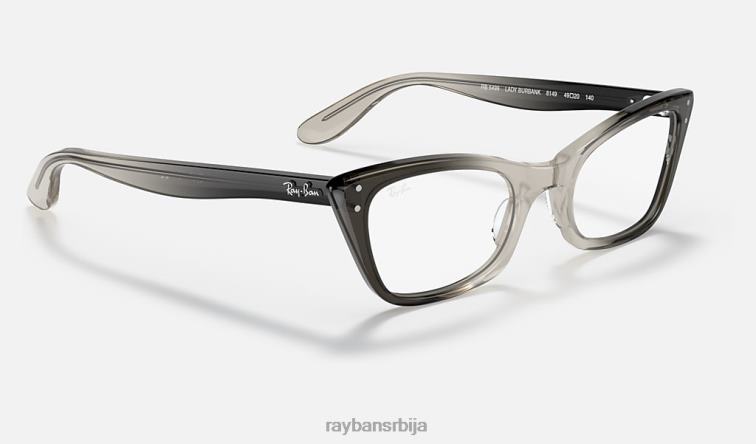 Ray-Ban лејди бербанк оптика P0HP1952 наочаре углачана провидно сива мушкарци