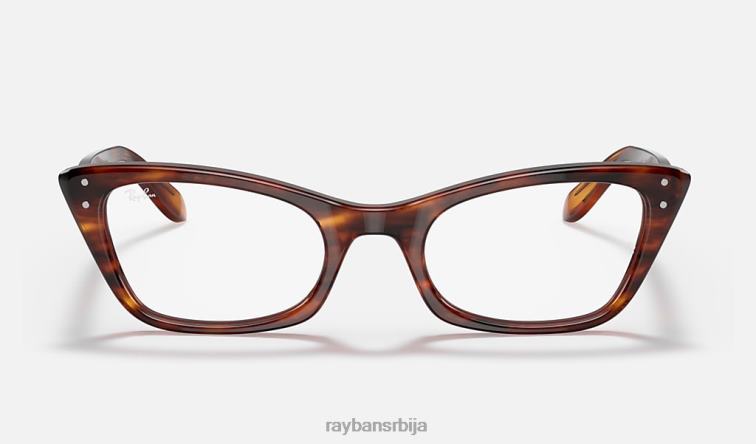 Ray-Ban лејди бербанк оптика P0HP1954 наочаре углачана пругаста хавана мушкарци