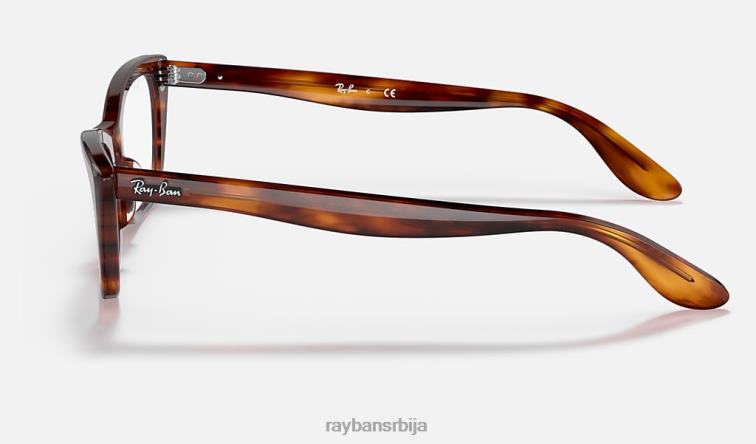 Ray-Ban лејди бербанк оптика P0HP1954 наочаре углачана пругаста хавана мушкарци