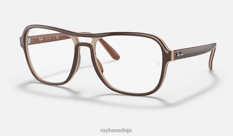 Ray-Ban државна бочна оптика P0HP2016 наочаре углачан тамносмеђи мушкарци