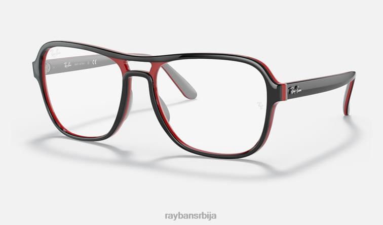 Ray-Ban државна бочна оптика P0HP2017 наочаре углачана црна мушкарци