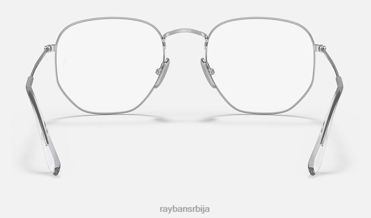 Ray-Ban хексагонална титанијумска оптика P0HP2068 наочаре углачано сребро мушкарци