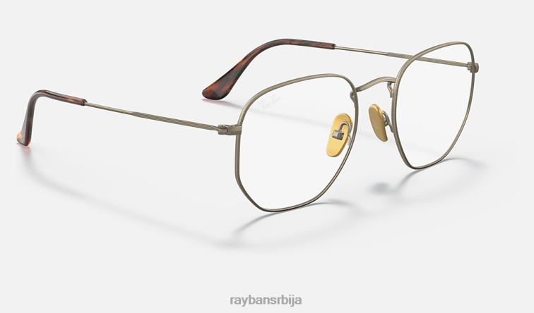 Ray-Ban хексагонална титанијумска оптика P0HP2069 наочаре углачано злато мушкарци