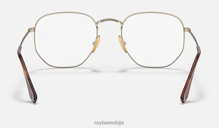 Ray-Ban хексагонална титанијумска оптика P0HP2069 наочаре углачано злато мушкарци