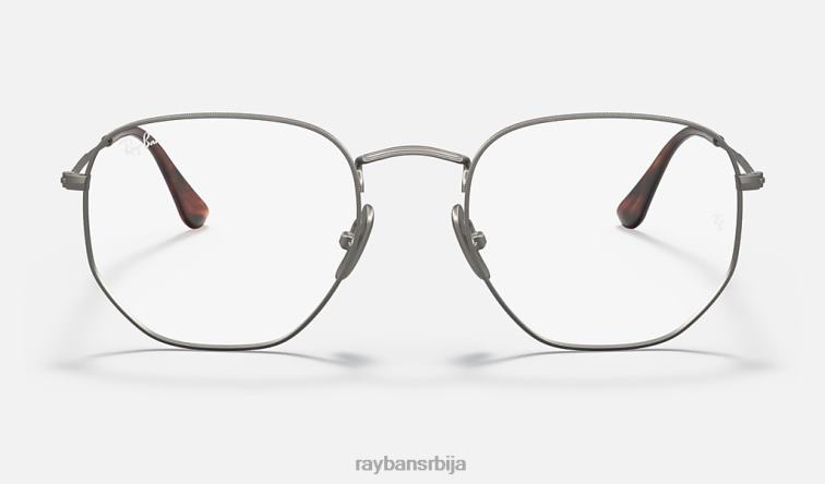 Ray-Ban хексагонална титанијумска оптика P0HP2071 наочаре углачан гунметал мушкарци