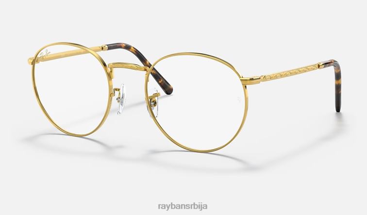 Ray-Ban нова округла оптика P0HP2092 наочаре углачано злато мушкарци