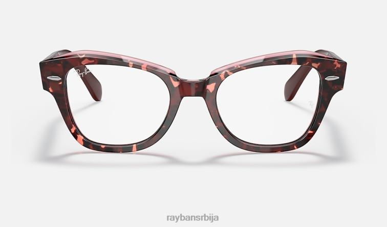 Ray-Ban државна улична оптика P0HP2125 наочаре углачана хавана на провидној љубичастој мушкарци