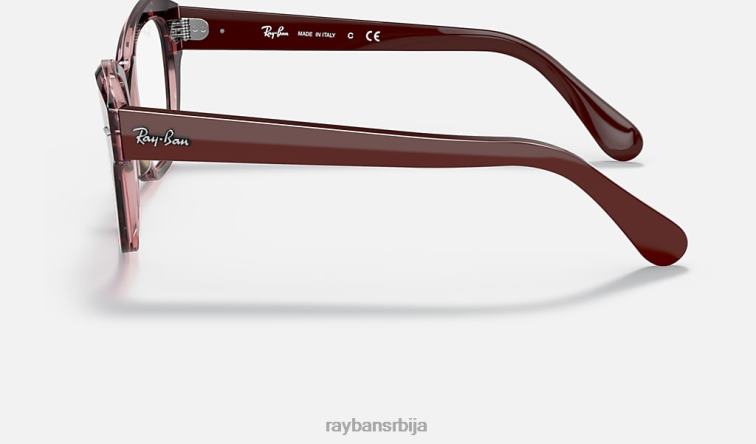 Ray-Ban државна улична оптика P0HP2125 наочаре углачана хавана на провидној љубичастој мушкарци