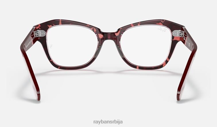 Ray-Ban државна улична оптика P0HP2125 наочаре углачана хавана на провидној љубичастој мушкарци