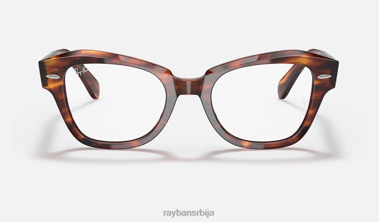 Ray-Ban државна улична оптика P0HP2126 наочаре углачана пругаста хавана мушкарци