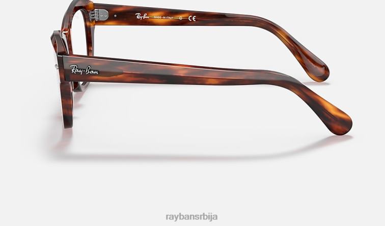 Ray-Ban државна улична оптика P0HP2126 наочаре углачана пругаста хавана мушкарци