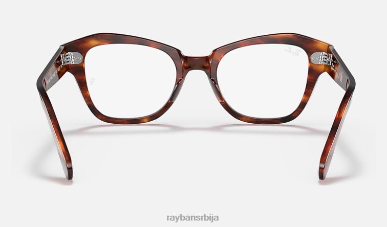 Ray-Ban државна улична оптика P0HP2126 наочаре углачана пругаста хавана мушкарци