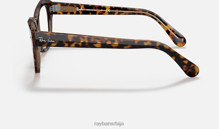 Ray-Ban државна улична оптика P0HP2128 наочаре углачана хавана на провидној браон мушкарци