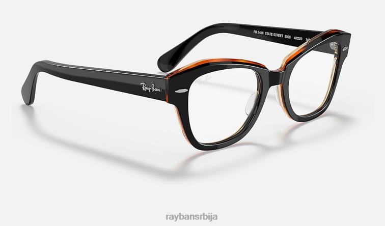Ray-Ban државна улична оптика P0HP2129 наочаре углачано црно на браон мушкарци