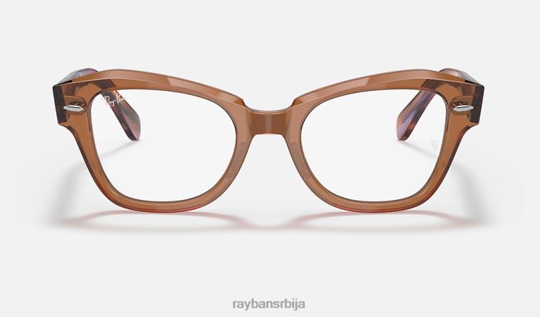 Ray-Ban државна улична оптика P0HP2130 наочаре углачан провидно браон мушкарци