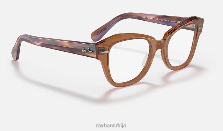 Ray-Ban државна улична оптика P0HP2130 наочаре углачан провидно браон мушкарци