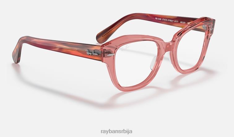 Ray-Ban државна улична оптика P0HP2132 наочаре углачана провидна розе мушкарци