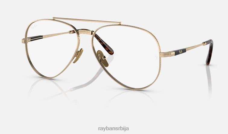 Ray-Ban авиатор ии титанијумска оптика P0HP2145 наочаре углачано злато мушкарци