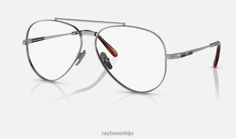 Ray-Ban авиатор ии титанијумска оптика P0HP2146 наочаре углачано сребро мушкарци