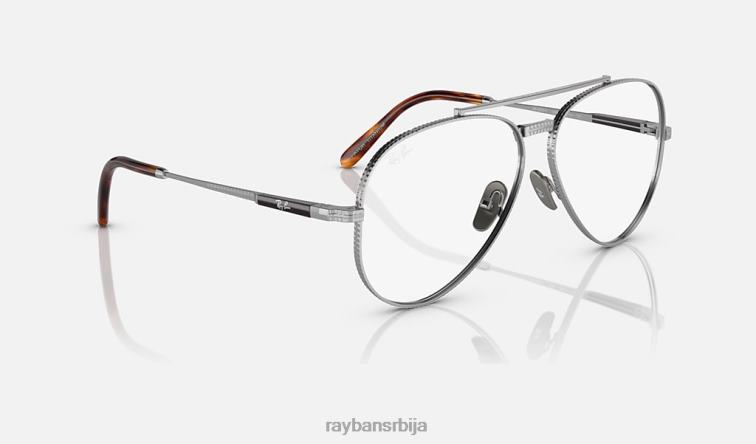 Ray-Ban авиатор ии титанијумска оптика P0HP2146 наочаре углачано сребро мушкарци