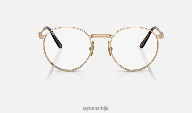 Ray-Ban роунд ии титанијумска оптика P0HP2161 наочаре углачано злато мушкарци