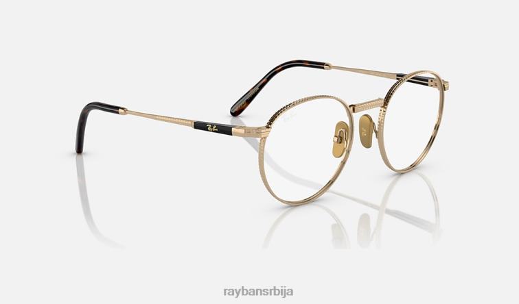 Ray-Ban роунд ии титанијумска оптика P0HP2161 наочаре углачано злато мушкарци