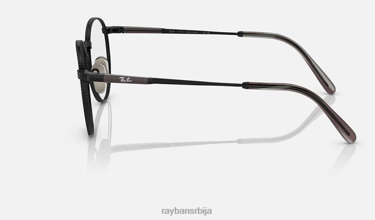 Ray-Ban роунд ии титанијумска оптика P0HP2162 наочаре углачана црна мушкарци