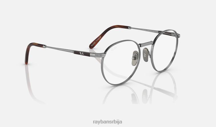 Ray-Ban роунд ии титанијумска оптика P0HP2163 наочаре углачано сребро мушкарци