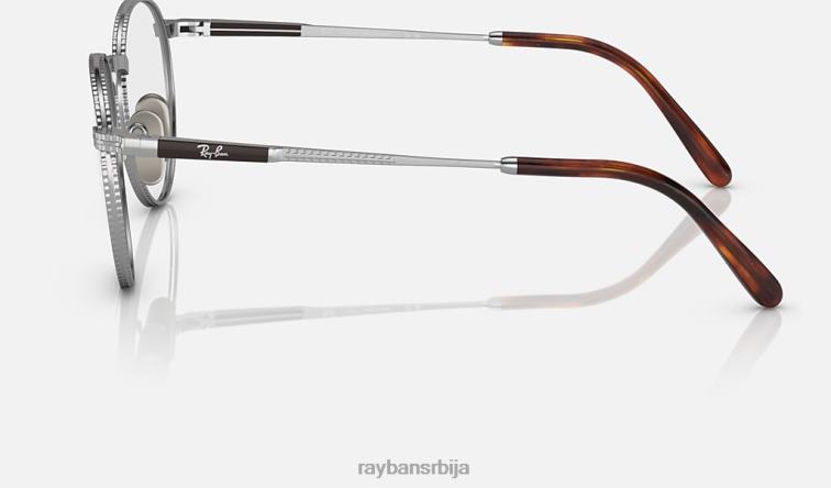 Ray-Ban роунд ии титанијумска оптика P0HP2163 наочаре углачано сребро мушкарци