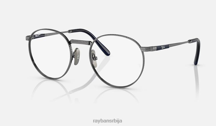 Ray-Ban роунд ии титанијумска оптика P0HP2164 наочаре углачан гунметал мушкарци