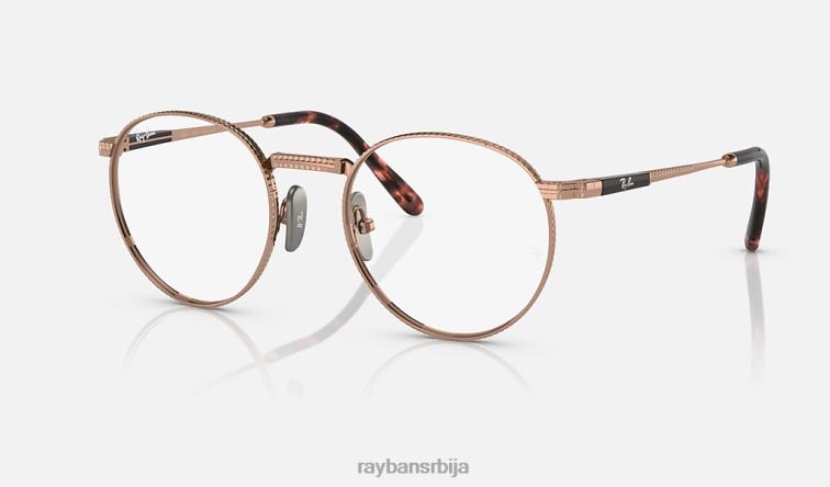 Ray-Ban роунд ии титанијумска оптика P0HP2165 наочаре углачано ружичасто злато мушкарци