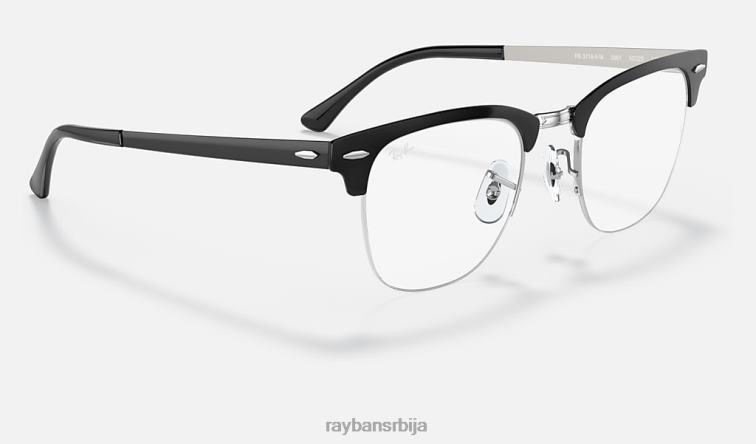 Ray-Ban цлубмастер метална оптика P0HP2195 наочаре углачано црно на сребру мушкарци