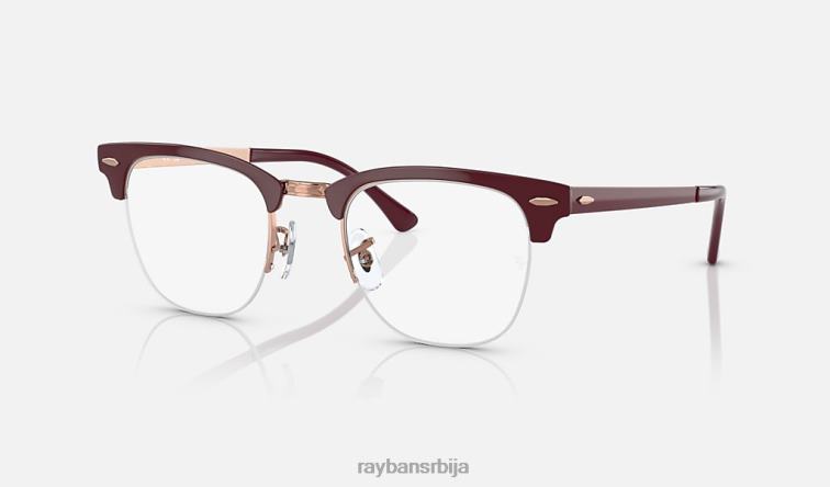 Ray-Ban цлубмастер метална оптика P0HP2199 наочаре углачан бордо на ружичастом злату мушкарци